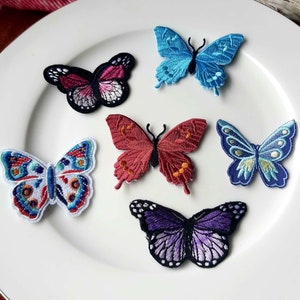 Set of 6pcs  8pcs  40PCS  Bulk lot  butterfly collection  embroidered  iron on sew  on patch  6-8cm