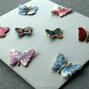 Set of 8pcs  40pcs   blue yellow tiny small  butterfly sew on   on patch   diy sewing    about 2.7cm 1inch