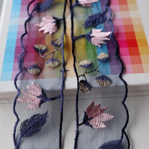 2yards    12yards  bulk lot  Blue leaf pink  flower gold fruits embroidery lace trim diy sewing dress   hair accessory doll  4.5cm