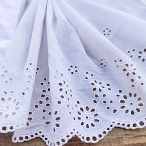 1 mètre 2 mètres 10 mètres bordure en dentelle de coton brodée blanche couture bricolage vêtements pour bébé poupée environ 18 cm 22 cm 8 pouces