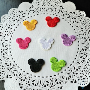 Set of  7pcs 14pcs 21pcs   small  tiny mini  mouse head embroidered  iron on patch kids baby apparel  about 2.6x2.1cm