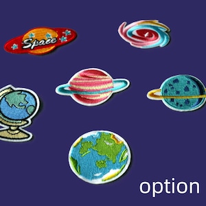 Set of  6pcs 48pcs   mixed space planets earth  embroidered  iron on patch   diy sewing  bulk lot sale  5-7cm