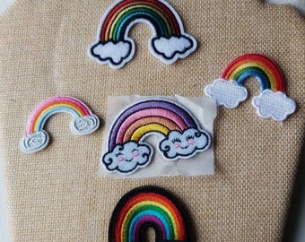 Set of 5pcs   50pcs mixed  bulk lot   rainbow    embroidered  iron on patch   diy baby kids wear   about 5-7cm 2-3inch