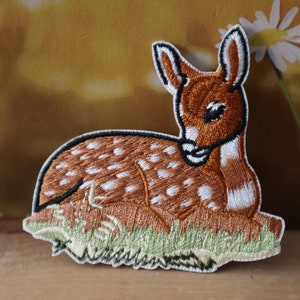 Set of  2pcs 30pcs bulk lot Bambi sika  deer  embroidered iron  on patch  diy sewing  kid  6.5x6.5cm