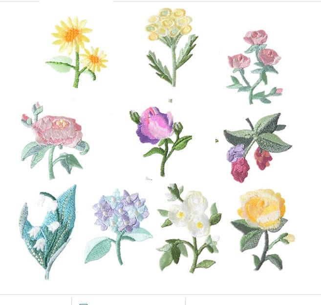 Set of  10pcs 100pcs bulk lot   pretty  flower collection  embroidered iron on patch   3-4cm