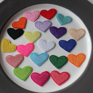 Set of 20pcs  small  tiny mix colors  embroidered   heart star    iron on patch  about 2-3cm
