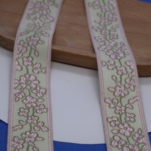 Ruban de fleurs de sakura fleurs de cerisier au design rétro de 2 mètres 12 mètres, scrapbooking, emballage cadeau bricolage, couvre-chefs d'environ 3 cm