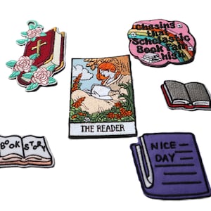 Set of 6pcs  bulk Lot Rare    Book Bible     Embroidered  fun  patch  sewing iron on patch   Journal scarpbooking  backpack hat cap
