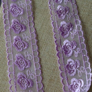 1 yards 10 yards en vrac pourpre lilas rose fleur broderie dentelle garniture bricolage couture accessoire cheveux robe de poupée de mariage 4,5 cm 1,8 pouces