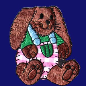 Set of  2pcs 20pcs bulk lot  Large cartoon Fluffy big ear  Easter bunny rabbit  embroidered iron on patch  kids  diy  5.5x7cm 2.2x2.8inch