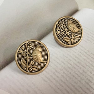 Wholesale bulk lot  Set of 10pcs 50pcs retro style gold bird  metal button  diy shirt jacket  clothing   18mm 23mm