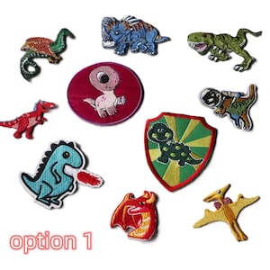 Set of 10pcs   bulk lot cartoon collection  embroidered dinosaur   iron on patch   diy sewing boy apparel backpack diy
