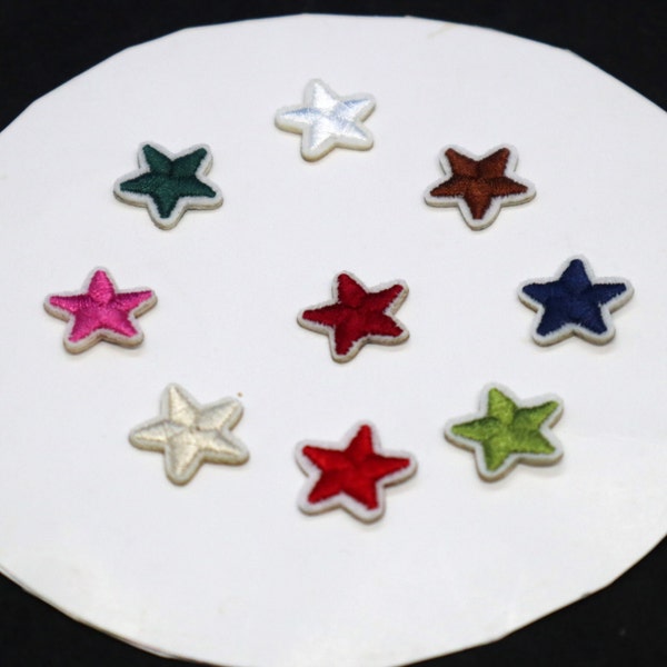 Set of  9pcs  45pcs bulk lot  mixed Mini star  embroidered    iron on  stick on patch  1.5cm