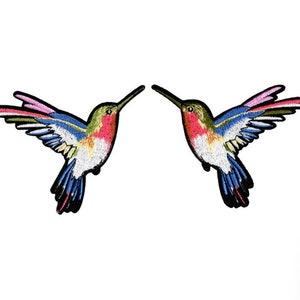 2pcs 12pcs bulk lot large Hummingbird bird  embroidered iron on patch   badge   12.6x9.5cm 5-6inch