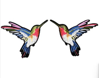 2pcs 12pcs bulk lot large Hummingbird bird  embroidered iron on patch   badge   12.6x9.5cm 5-6inch