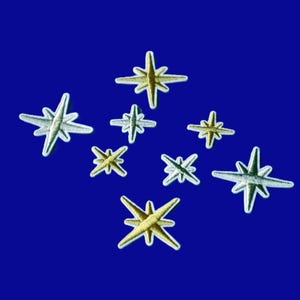 Set of  8pcs  60pcs bulk lot large small gold golden silver    star embroidered iron on sewing patch