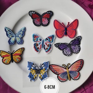 Set of 8pcs  40PCS  Bulk lot  butterfly collection  embroidered  iron on sew  on patch  6-8cm