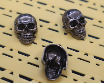 Set of 6pcs  30pcs bulk lot  retro style  silver skull sewable  metal button diy shirt coat  Holloween decoration  18x25mm