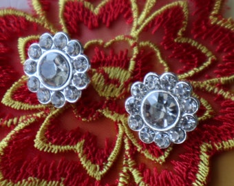 Set of 10pcs  50pcs bulk lot crystal  rhinestone sewable button metal embellishment crystal, wedding bouquet 14mm