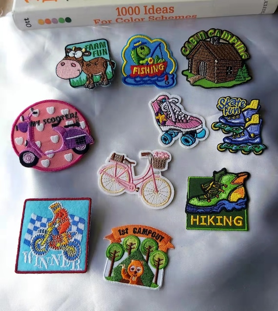 Set of 10pcs Bulk Lot Pack Fun Patches Outdoor Camping Explore Collection Embroidered  Iron on Patch Badge 5-8cm 2-3inch 