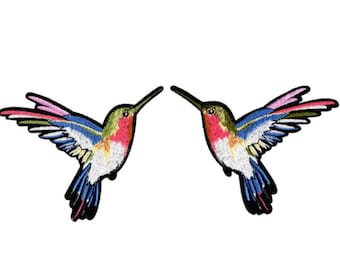 Set of  2pcs 12pcs bulk lot large Hummingbird bird  embroidered iron on patch   badge   12.6x9.5cm 5x4inch