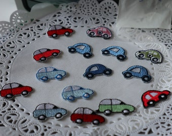 Set of  15pcs  bulk lot small  tiny mini  transportation collection  car  truck train   plane boat   embroidered iron on patch   2-3cm