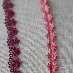 2 yards 30 yards lot en gros orange bordeaux couronne de fleurs volants dentelle de venise garniture bricolage couture 1,3-1,4 cm