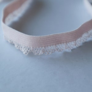 Ensemble de 4 yards 48 yards doux bébé rose élastique à volants dentelle extensible bricolage couture bébé chaussette chapeau porter 1.2 cm 2/1 pouce