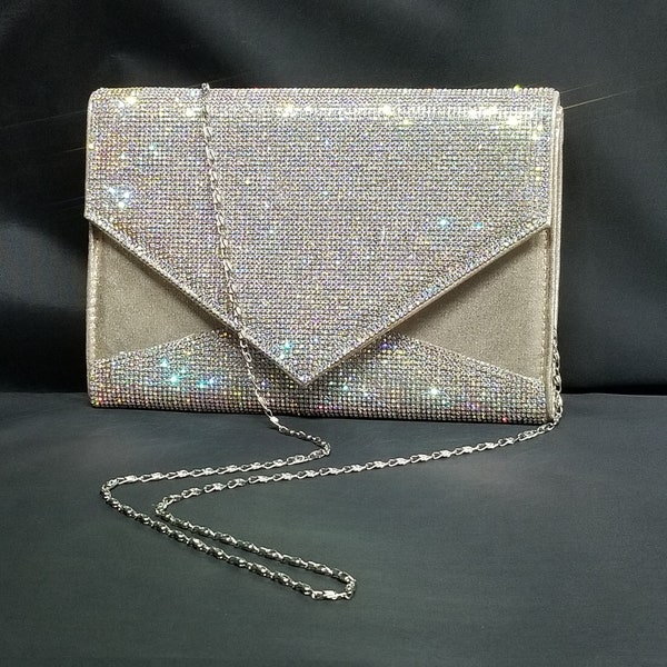 Glitter Clutches Purses Women Evening Bags, Flap Envelope Handbags Formal Wedding Party Prom Purse, Gold Color