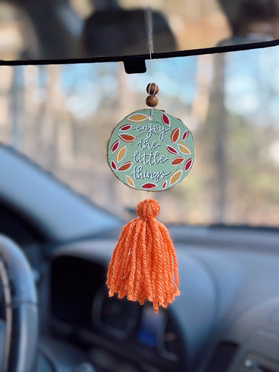 Hand Painted Car Charm, Car Accessories, Hanging Car Charm, Wood Slice Car  Charm, Gifts for Her, Stocking Stuffers, Stocking Stuffer for Her