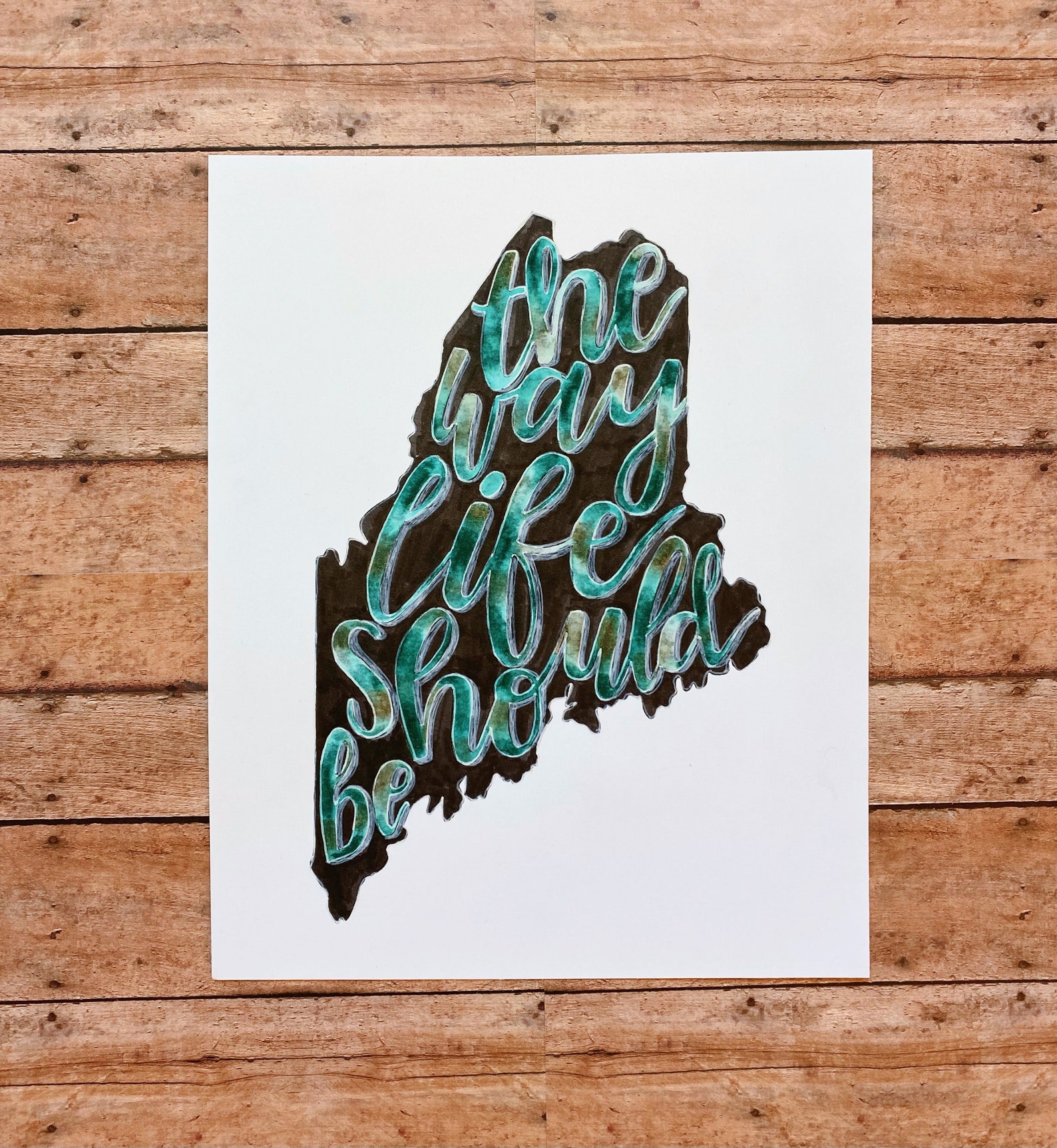 State of Maine Art the Way Life Should Be - Etsy