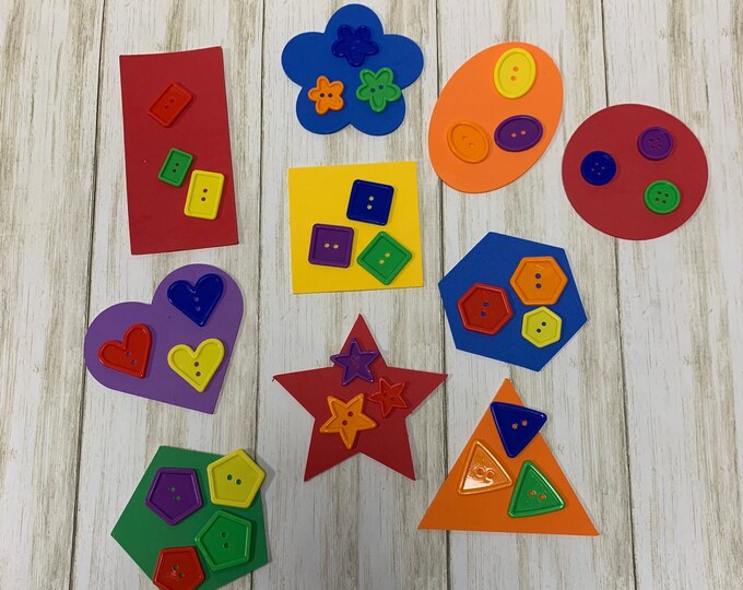Button Shape Sorter Button Shape Sorting Toddler Busy Bag - Etsy