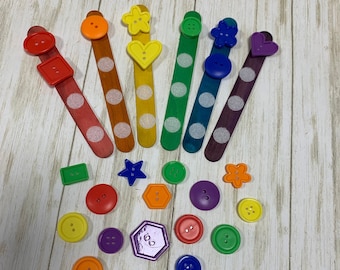Button Color Sorting Toddler Busy Bag