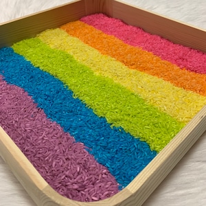 Rainbow Rice Sensory Bin FILLER