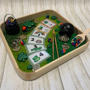 St. Patrick’s Day Sensory Bin ft. Counting Game