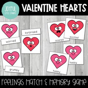 Gioco di carte "Sentimenti di Cuori di San Valentino" / Attività con carte emozionali per San Valentino