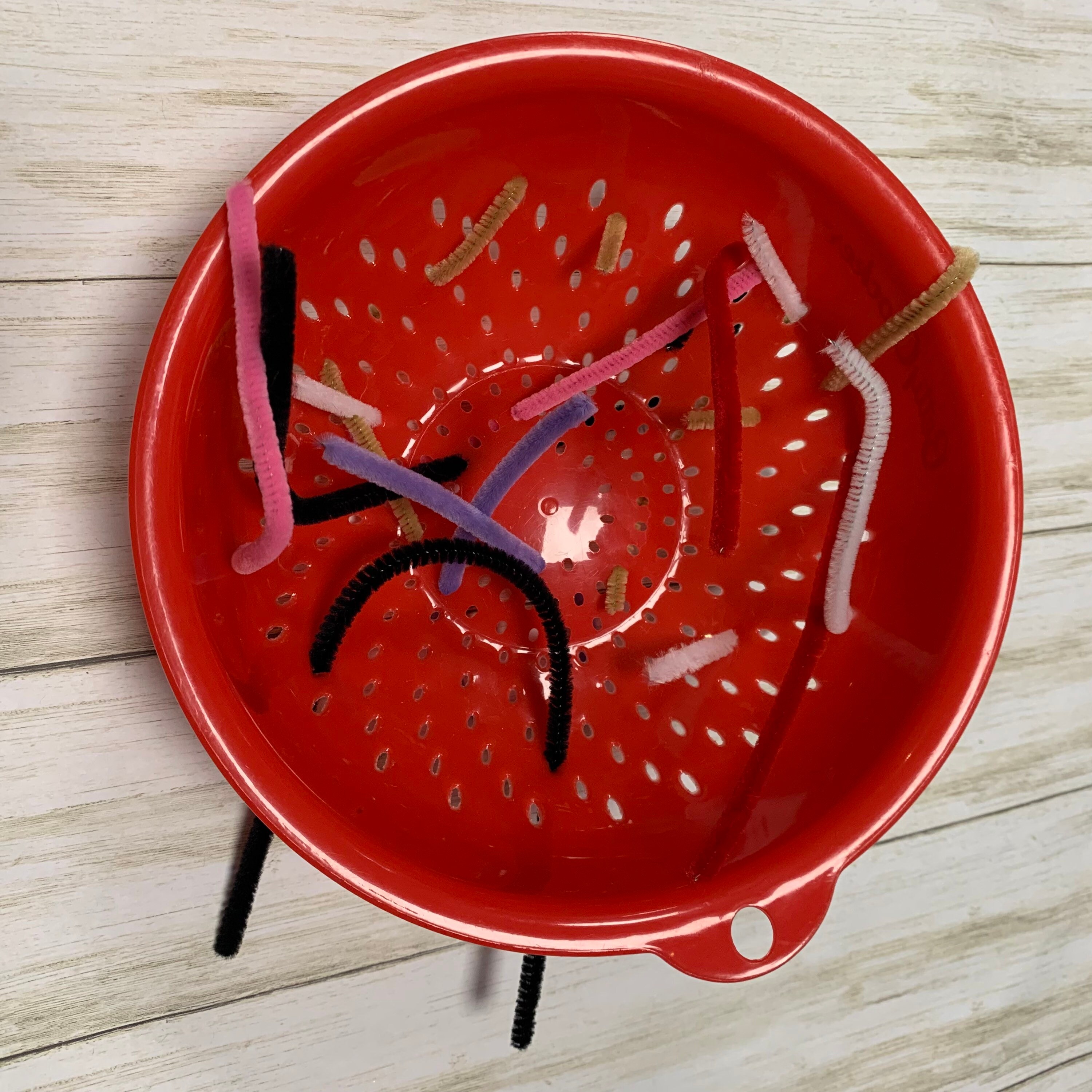 Pipe Cleaner Colander Lacing & Threading Toddler Busy Bag Etsy