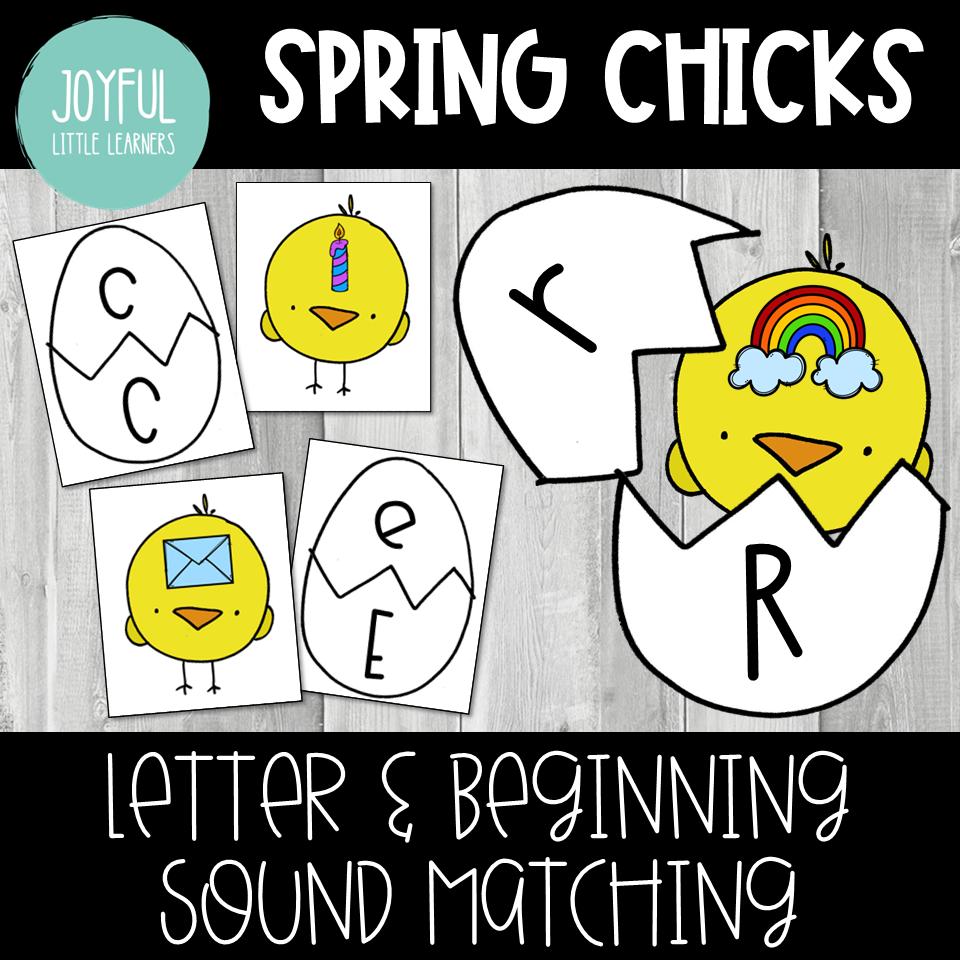 Spring Chicks Letter and Beginning Sound Matching | Easter Chicks ...
