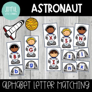 Descarga digital imprimible con letras del alfabeto del astronauta del espacio exterior