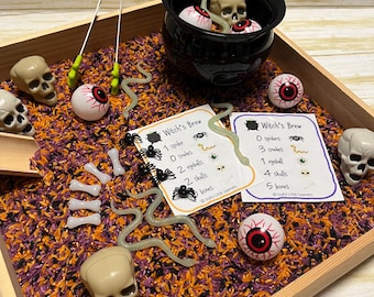 Witch’s Brew Sensory Bin | Halloween Sensory Bin