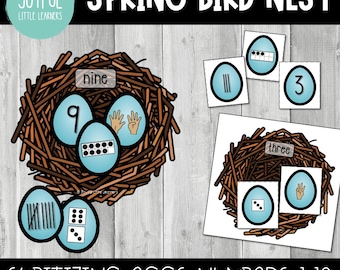 Bird Nest Subitizing Activity for Numbers 1-10 | Spring Number Sort Task Cards