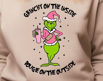 Mean Green Guy Christmas Stanley Tumbler,Grinchy And Bougie