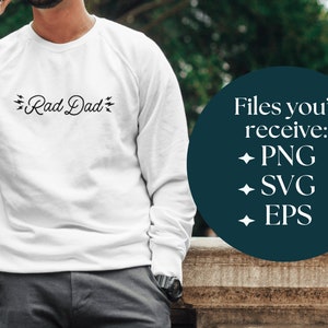 Rad Dad SVG, png, eps - Vaderdagcadeau svg, coole vader svg, vrije geest svg, digitale bestanden direct downloaden