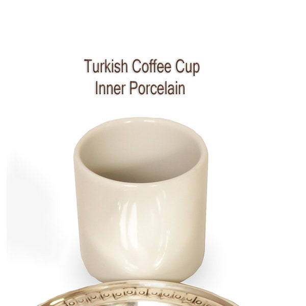 2 Oz. Inner Porcelain for Turkish Coffee Cups, Arabic Coffee Cup Porcelain, Espresso Porcelain Inner Cup, Turkish Coffee Cup Inner Porcelain