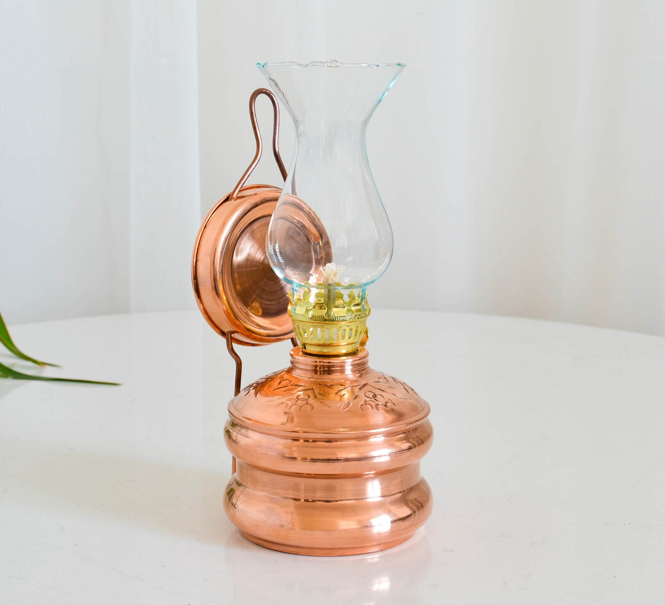 Copper Kerosene Lantern, Oil Lamp, Decorative Desk Lamp, Paraffin