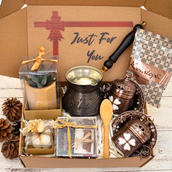 Caja de regalo para amantes del café, caja de regalo de juego de café turco, regalos de café para los amantes del café en tu vida, juego de tazas de café, caja de regalo de Navidad.