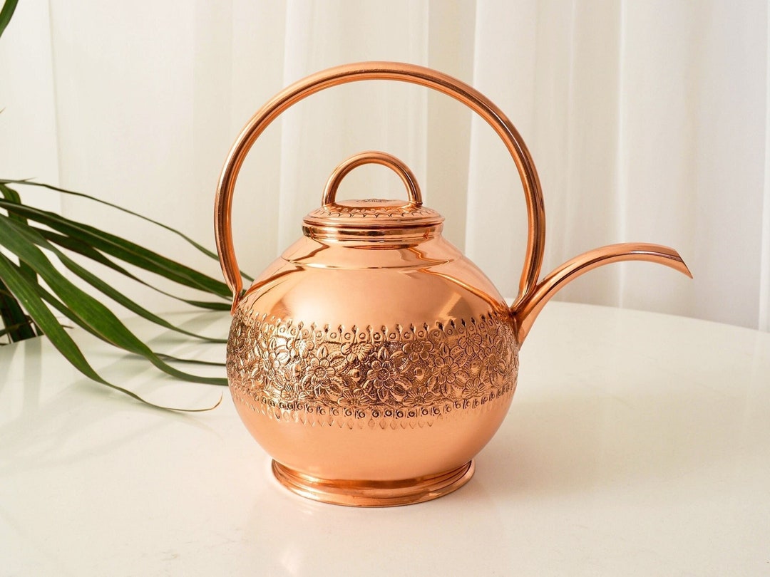 Copper Flower Watering Can, Handmade Copper Watering Pot, Pure Copper Pitcher, Mini Plant