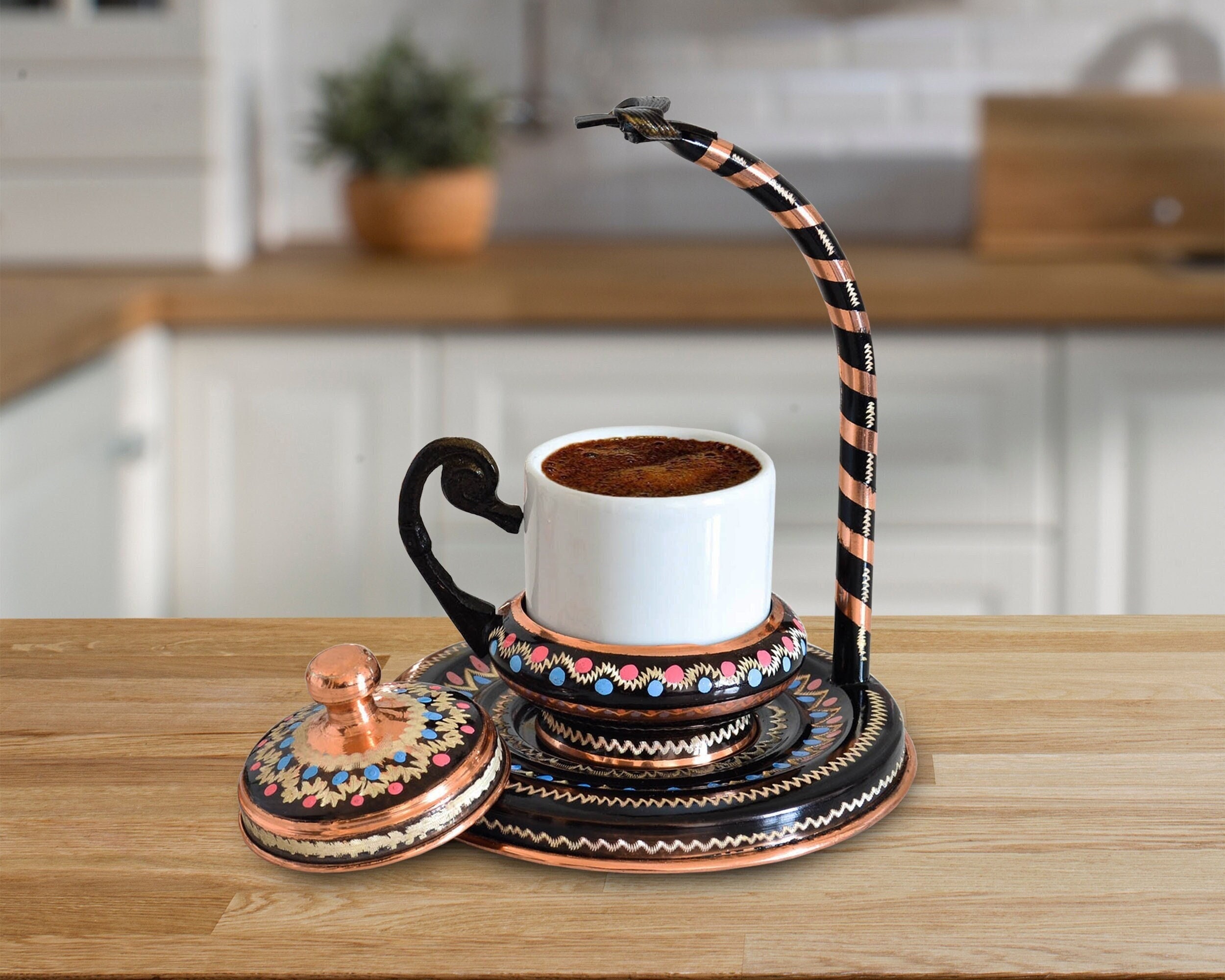 待望 Alisveristime Turkish Ottoman Beverage Serving Tea Coffee (Copper)  Square Tray イベント、販促用