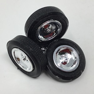 Custom – SLED – Hot Rod– Muscle – Model Car Junkyard Wheel & Tire Set #1262