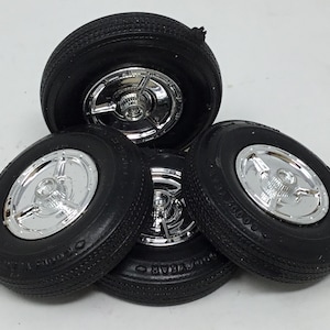 1964 Impala SS - Model Car Junkyard Wheel & Tire Set - #E247